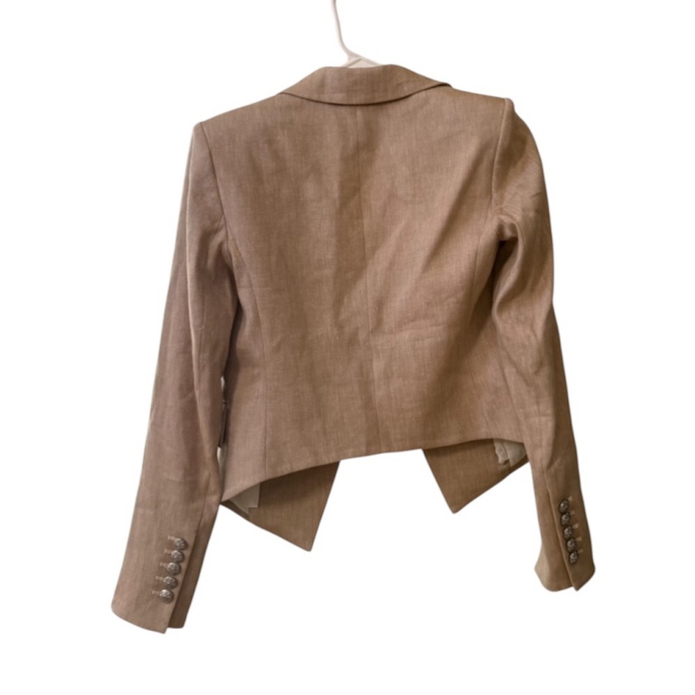 VERONICA BEARD Hosanna Linen Dickey Jacket in Khaki Melange Sz 2 - Picture 6 of 11